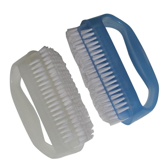 NORIZF Nail Brushes X 2 for Cleaning,Soft Nylon Bristle Scrub Set|With Cuticle Cleaner,Small Blue&White with Handle for Hands,Fingers,Feet,Toes,Fingernail Manicure&Toenail Pedicure