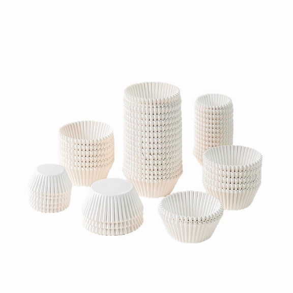 NORIZF Non-Stick Mini Cupcake Liners for Baking,250Pcs,Heavy Muffin Liners Cupcake Wrapper,Greaseproof Muffin Cups,Baking Cups Easy Peel,No Muffin Pan Needed,White