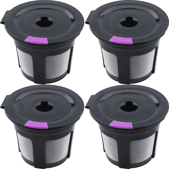 NORIZF Reusable K Cups,4Packs Universal Refillable K Cups Coffee Filter,Bpa-Free K Cup Reusable Fits Most Keurig Brewers Universal Refillable K Cups Coffee Filter K Cup Reusable Coffee Pods