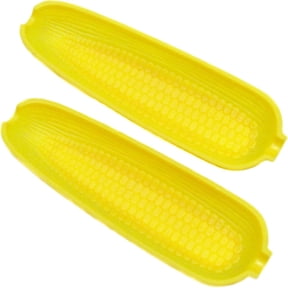 NORIZF Select Plastic Corn Cob Dishes,9.5 Inches in Length 2 Piece Set Corn on the Cob Dishes Yellow