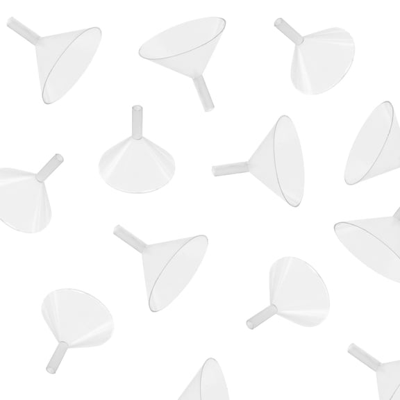 NORIZF Small Clear Plastic Mini Funnels for Arts & Crafts Supplies - Pack of 12, Clear Plastic Mini Funnel
