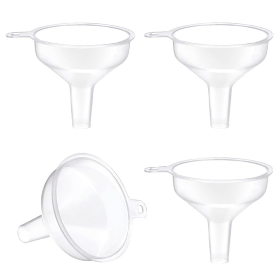 NORIZF Small Funnel 4 Pack Food Grade Water Bottle Funnel for Powder, Liquids, Suitable for Kitchen Juice Lab Skin Care Lotion Essential Oils