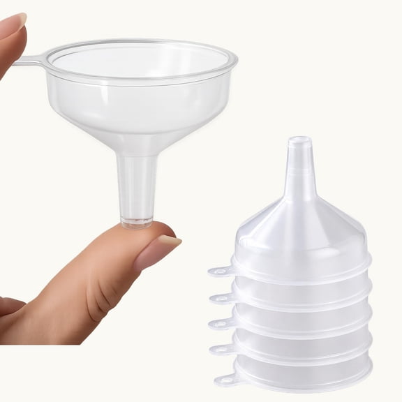 NORIZF Small Funnels 5 Pack for Filling Small Bottles,Food Grade Plastic Funnel for Water Bottles,Protein Powder,Liquids&Kitchen Use