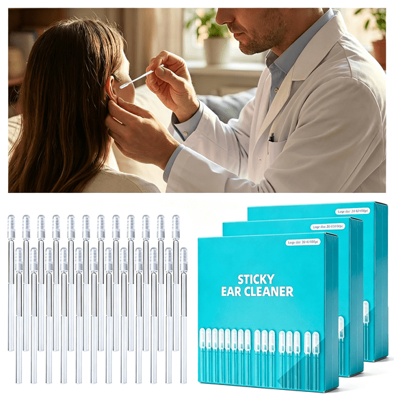 NORIZF Sticky Ear Cleaning Stick for Adults, Reusable Sticky Ear Cleaner Picks, Removal Adhesive Swabs Gentle Soft Ear Scoop Remover Tool with Dust Cover Packaging (Large, 72Pcs)