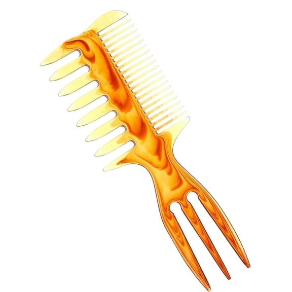 NORIZF Styling Comb,3In 1 Fish Tail Bone Shape,Wide Tooth Comb,Hair Pick Combs for Hair Styling Salon Home (3-In-1 Versatile Anti-Static Durable Pick Comb,Amber)