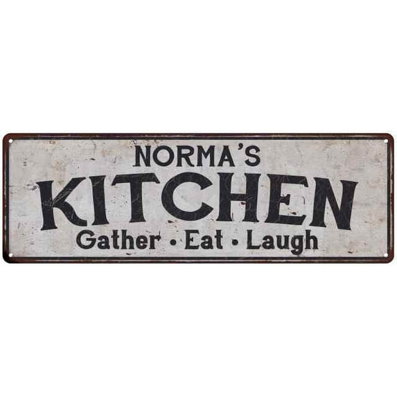 NORMA's Kitchen Gift Rustic Chic Decor Gift 6x18 Sign 206180051342