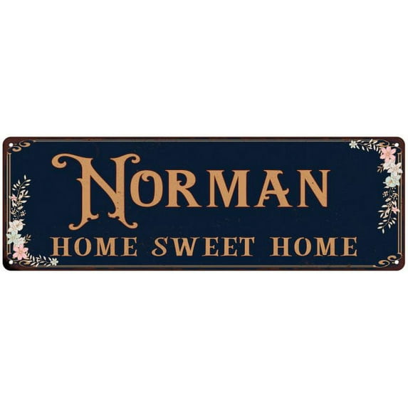 NORMAN Home Sweet Home Victorian Look Gift 6x18 Metal Sign 206180046493
