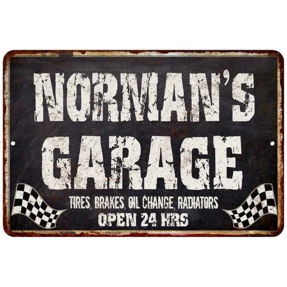 NORMAN'S Garage Black Grunge Gift Sign 12x18 Decor Gift 112180005332