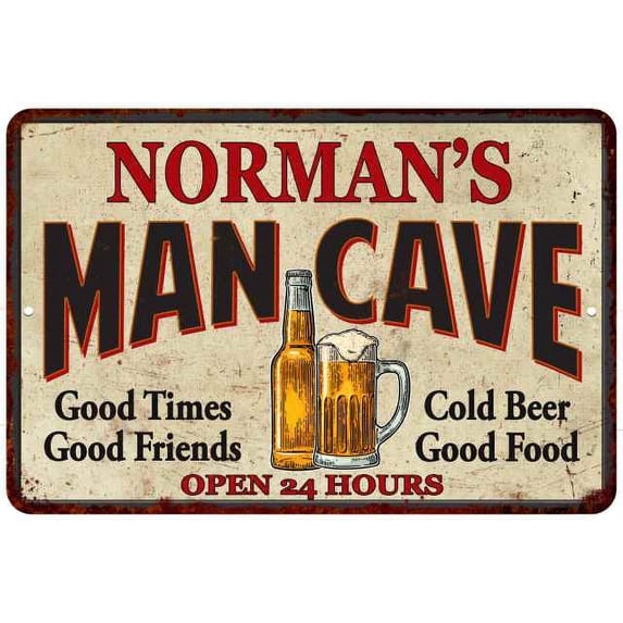 NORMAN'S Man Cave Gift Metal Sign Wall Decor Gift 12x18 112180011116