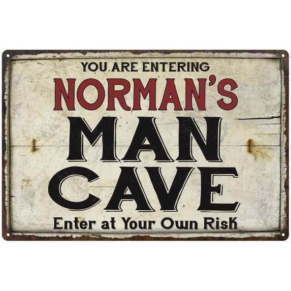 NORMAN'S Man Cave Sign Rustic Garage Decor Gift 8x12 Metal 208120035116