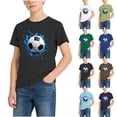 thumbnail image 1 of NORO ARK Boys Graphic-Print Relaxed-Fit T-Shirt Soft, Breathable Short Sleeve Round Neck Soccer Top for Boys Army Green Size 7/8, 1 of 8