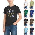 thumbnail image 1 of NORO ARK Boys Graphic-Print Relaxed-Fit T-Shirt Soft, Breathable Short Sleeve Round Neck Soccer Top for Boys Light Blue Size 9/10, 1 of 8