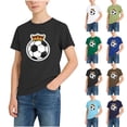 thumbnail image 1 of NORO ARK Boys Graphic-Print Relaxed-Fit T-Shirt Soft, Breathable Short Sleeve Round Neck Soccer Top for Boys Navy Size 2T, 1 of 8