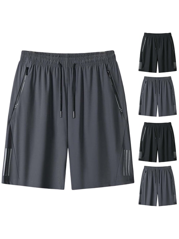 Boys' Ice Silk Quick Dry Shorts (4-15) Summer Thin Breathable Casual Sports Five Quarter Pants 100% Polyester Gray Size 14