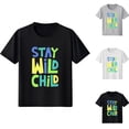 thumbnail image 1 of NORO ARK Boys' International Children's Day Printed T-Shirt - Short Sleeve Polyester Crew Neck Top, Casual Summer Clothes for Kids 1-12 Years Gray Size 11, 1 of 3