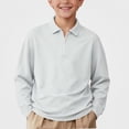 thumbnail image 1 of NORO ARK Boys Long Sleeve Polo Shirt (3-15) School Uniform with Half-Zip Tops White Size 7, 1 of 9