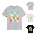 thumbnail image 1 of NORO ARK Boys' Mother's Day T-Shirt (2-10) - Short Sleeve Printed Cotton Crew Neck Top, Loose Casual Outerwear White Size 8, 1 of 4
