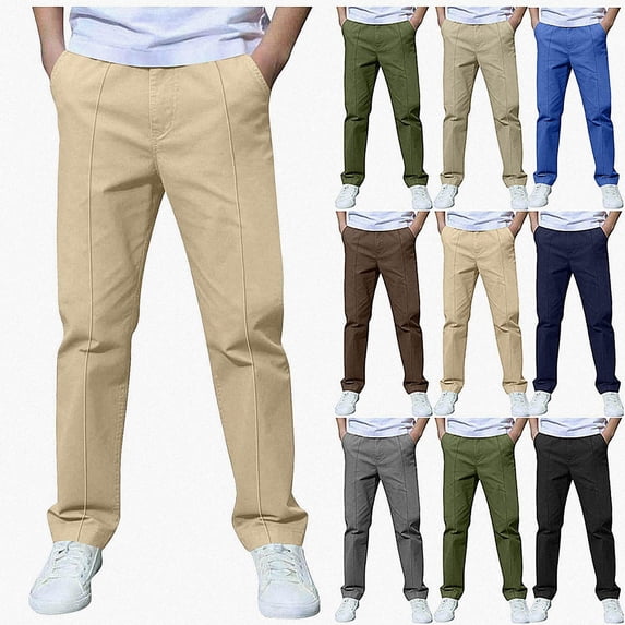 NORO ARK Boys Pants (3-14 Years) Solid Color Casual Versatile Polyester Trousers Coffee Size 7