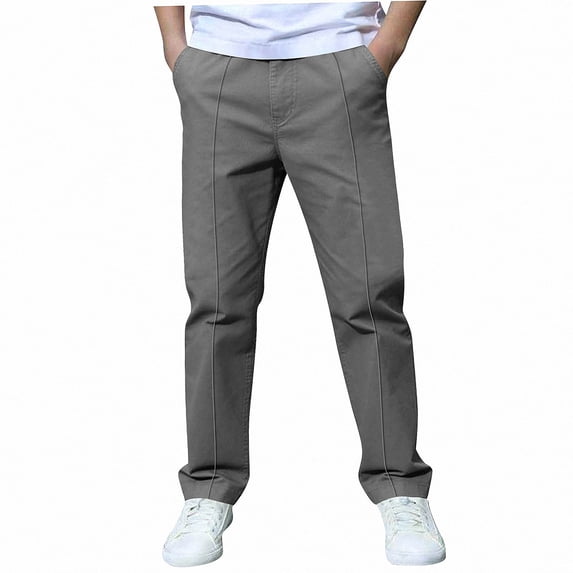 NORO ARK Boys Pants (3-14 Years) Solid Color Casual Versatile Polyester Trousers Gray Size 9