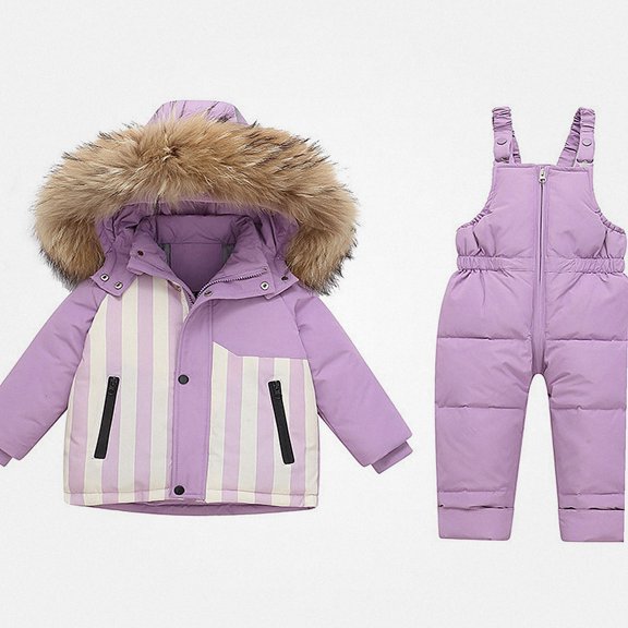 NORO ARK Kids Down Jacket (1-8 Years) Thick Warm Waterproof Snow-Proof Outdoor Sports Daily Winter Puffer Coat Purple Size 12M