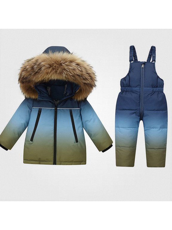 Kids Down Jacket (1-8 Years) Waterproof snow-proof outdoor sports polyester Puffer Coat Dark Blue Size 12M