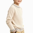 thumbnail image 1 of NORO ARK Kids Sweater (0-11 Years) Thickened Knitted High Collar Long Sleeved Acrylic Beige Size 2T, 1 of 6