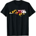 thumbnail image 1 of NORTH CAROLINA STATE MAP MARYLAND MD Flag Roots Men Women T-Shirt, 1 of 4