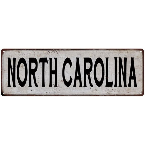 NORTH CAROLINA Vintage Look Rustic Metal City State Sign 6 x 18 Matte Finish Metal 106180041377
