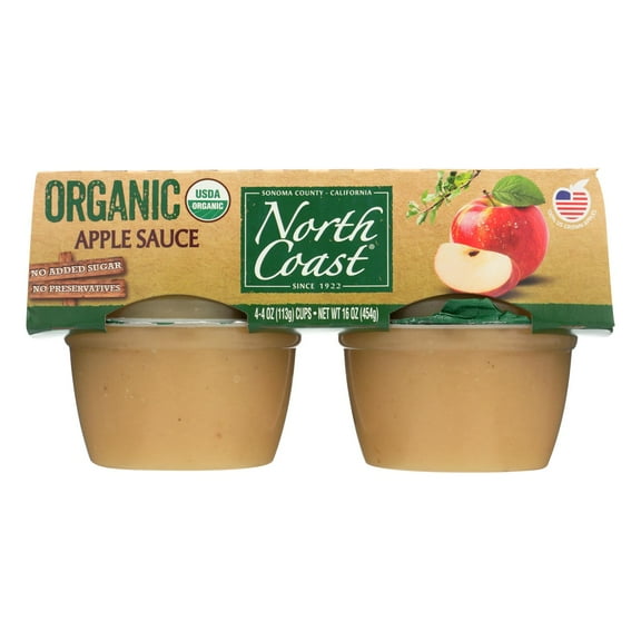 NORTH COAST - All-Natural Organic Applesauce Snack - 16 Oz, Case of 12