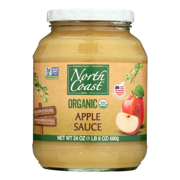 NORTH COAST - Organic Apple Sauce for Healthy Snacking and Baking - 24 Oz, Case of 6