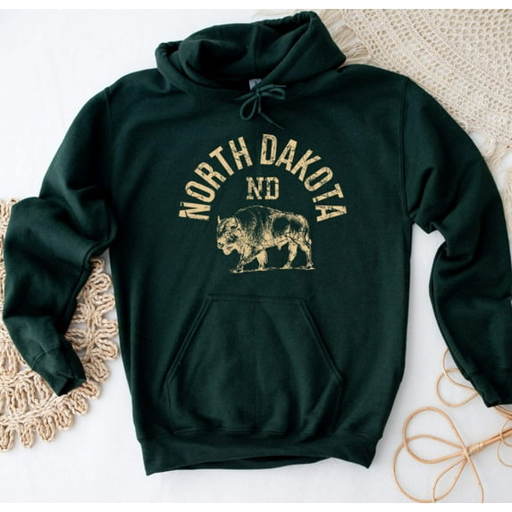 NORTH DAKOTA Graphic Unisex Fleece Hooded Sweatshirt