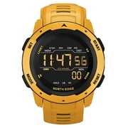 NORTH EDGE Mens Dual Time Sports Watch with Pedometer and Alarm Clock - Waterproof 50M Digital Watch for Active Lifestyles
