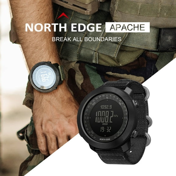 NORTH EDGE Watch,Watch With AltimeterWatch 50m Waterproof Wrist Altimeter Barometer Compass World Time 50m Men's Wrist Watch Barometer Compass World With Altimeter Barometer Tuyya