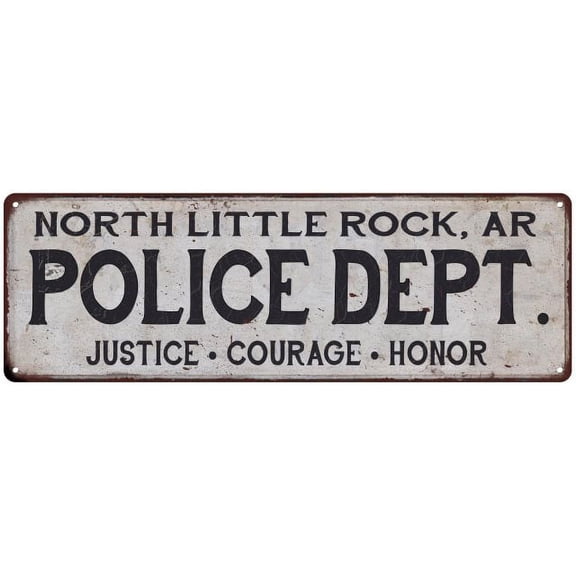 NORTH LITTLE ROCK, AR POLICE DEPT. Vintage Look Metal Sign Chic Decor 206180012530