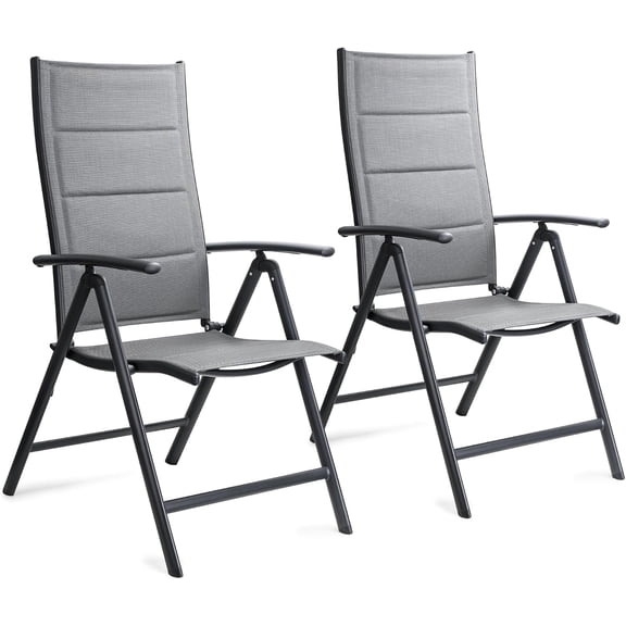 NORTHCAPTAIN 2 Pack Folding Boat Deck Chair, Mesh Boat Seat Aluminum 7-level Adjustable Recliner, Fast Dry Padded Textilene, Non Slip Design for Yacht Deck Poolside Patio Outdoor Indoor
