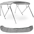 thumbnail image 1 of NORTHCAPTAIN 4 Bow 8'L x 54" H x 85"-90" W, Light Grey Boat Bimini Top Cover with Rear Support Poles, Mounting Hardwares and Storage Boot, 1 of 5