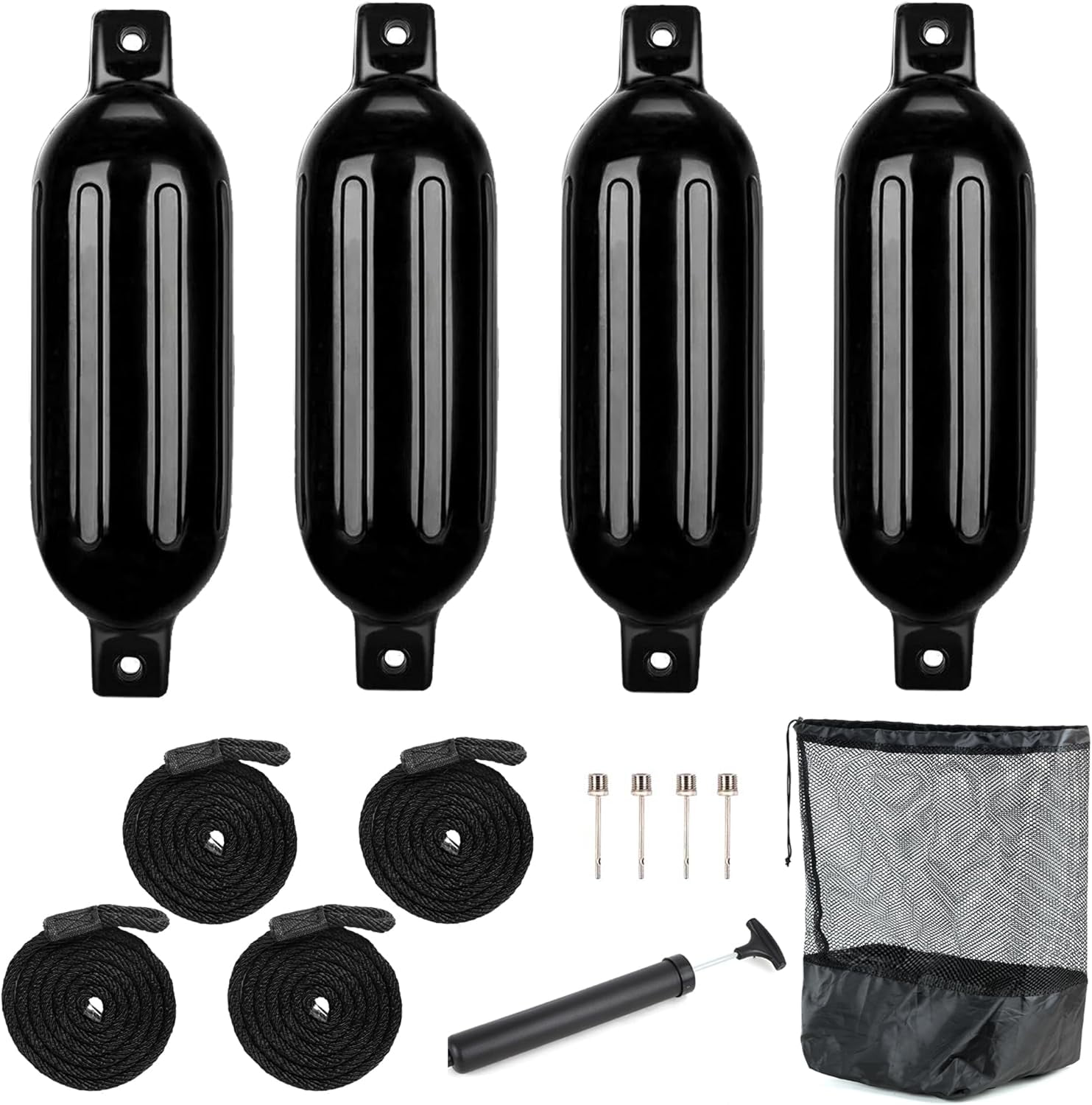 NORTHCAPTAIN Boat Fender 4 Pack Boat Bumpers for Docking with 4 Ropes