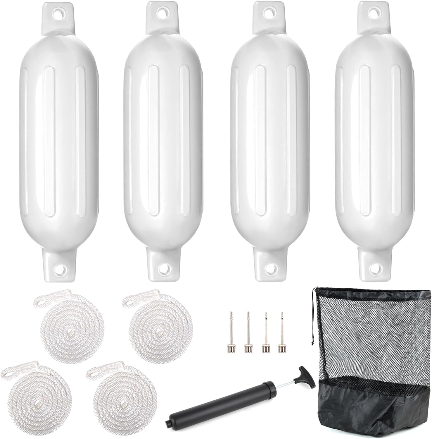 NORTHCAPTAIN Boat Fender 4 Pack Boat Bumpers for Docking with 4 Ropes