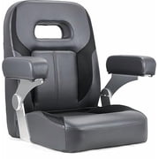 NORTHCAPTAIN Premium Pontoon Captains Chair High Back Reclining Pontoon Bucket Boat Seat with Adjustable Armrests,Charcoal/Black