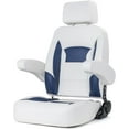 thumbnail image 1 of NORTHCAPTAIN Premium Pontoon Captain's Chair High Back Reclining Pontoon Bucket Boat Seat with Armrests and Adjustable Headrest,White/Navy Blue, 1 of 5