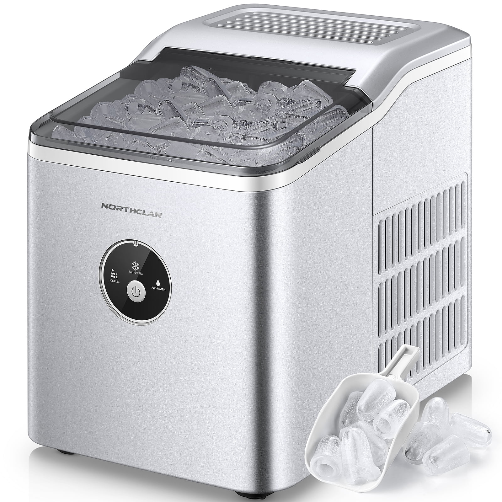 NORTHCLAN Ice Maker Countertop, 9 Bullet Ice in 5 Minutes, 28 lbs Ice