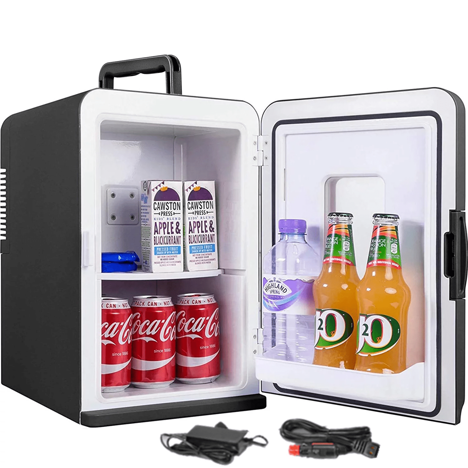 Mini Fridge 15 Liter/21 Cans, AC+DC Power Small Fridge for Bedroom, Car,  Office, Thermoelectric Cooler and Warmer Skincare Fridge for Food, Drinks