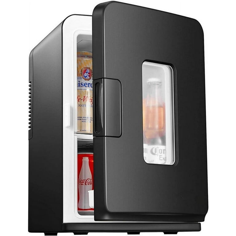 Kealive Mini Fridge, 15 Liter Portable Cooler Warmer, Dorm Refrigerator, Dorm, Car, Skincare (110 V/12 V), Black, Size: 10.82 x 12.20 x 16.22