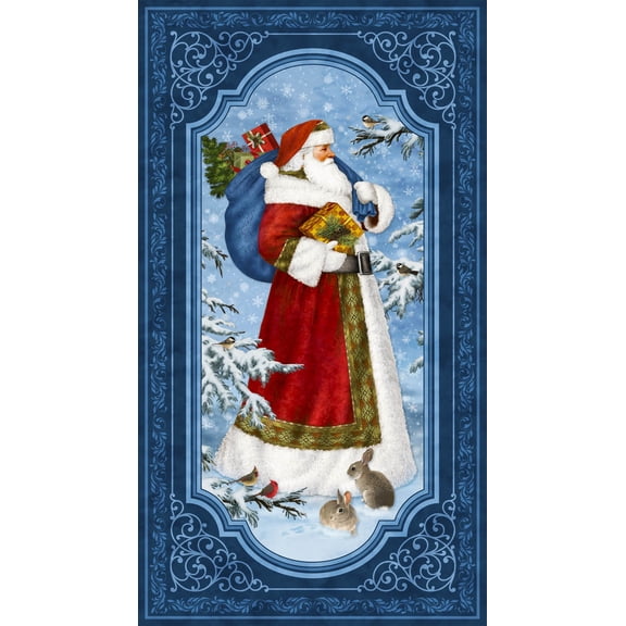 NORTHCOTT - St. Nicholas by Liz Goodrick - Panel -  Dk Blue Multi - PL1291