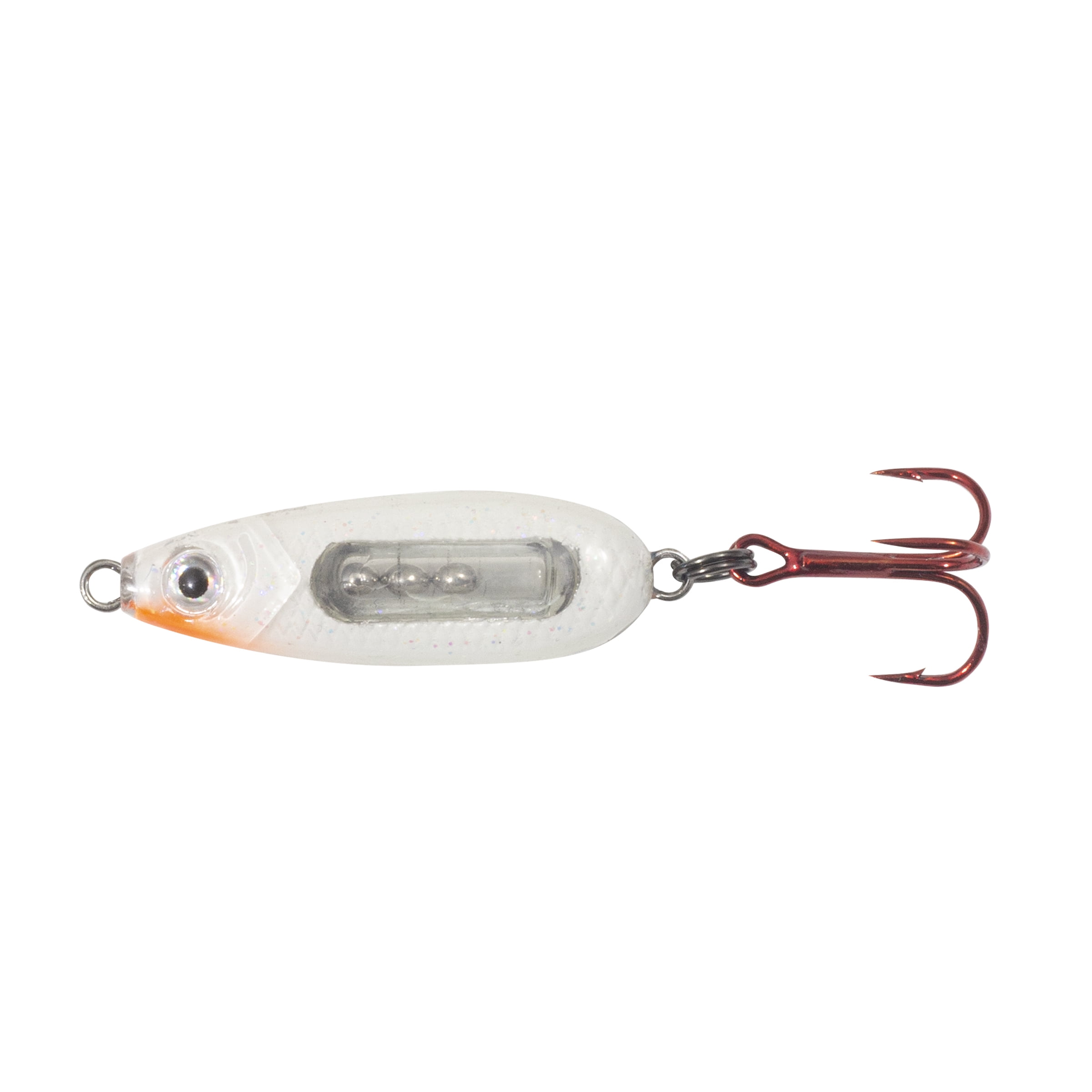 NORTHLAND FISHING TACKLE GLASS BUCK-SHOT SPOON, 1/8 oz, Glow White, 1 Pack  