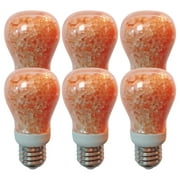 NORTHLANDZ Himalayan Pink Salt Bulb, Warm Amber Glow E26 Night Light Blub, Dimmable 60 Watt, Pink | 6 Count