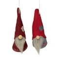 thumbnail image 1 of NORTHLIGHT 2ct Santa Gnomes Christmas Ornament Set 4.75" - Gray/Burgundy Red, 1 of 5