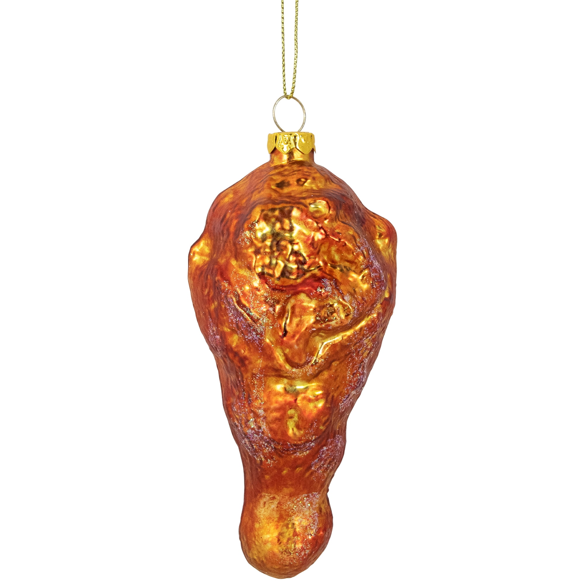 NORTHLIGHT 4.5" Buffalo Chicken Wing Drumette Glass Christmas Ornament