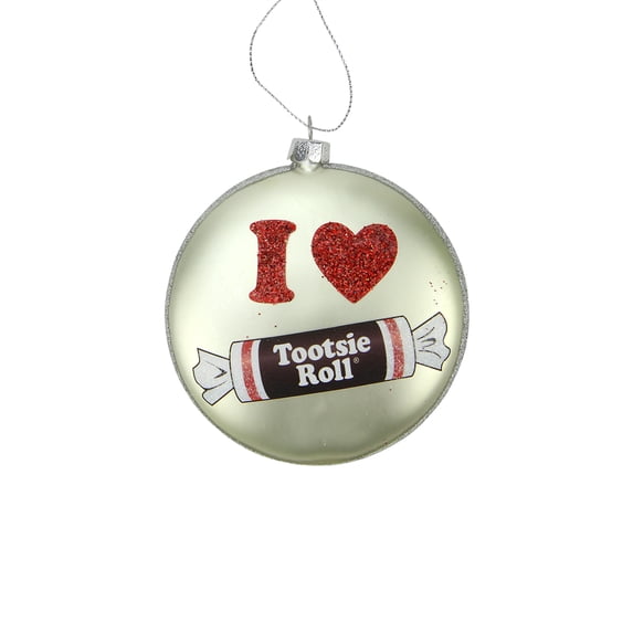 Candy Lane Tootsie Roll Chocolate Disc Christmas Ornament - 4" - Pale Yellow