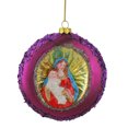 thumbnail image 1 of 4" Mary and Baby Jesus Sequin Religious Christmas Glass Disc Ornament, 1 of 5
